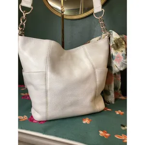 Calvin Klein White Pebbled Faux Leather with Scarf and‎ Charm thumbnail 4