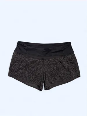 Lululemon Run Times shorts 4” black gray print running gym training activewear 8 thumbnail 5