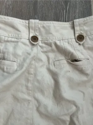 Gap Cotton Cargo Pants Womens 16 Regular Cream Linen Tapered Utility Safari thumbnail 11
