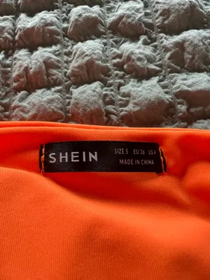 SheIn Orange ruched mini dress with halter neck and tie back. Size: S #party #clubwear #summerdress thumbnail 3
