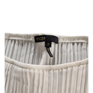 Maje Pleated White Blouse Size: 2 thumbnail 2