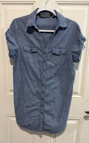 last kiss Blue Denim Shirt Dress‎ thumbnail 1