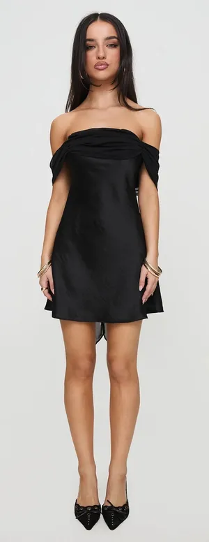 Princess Polly Adoration Mini Dress Black thumbnail 1