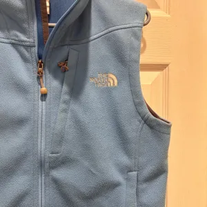 The North Face Windwall Fleece Vest Women's Size L G Blue Zip‎ Up Pockets Warm thumbnail 2