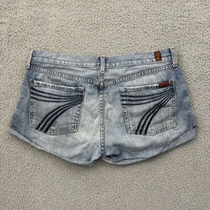 7 For All Mankind Dojo Denim Jean Shorts 2" Low Rise Festival Retro Women's 31 thumbnail 2