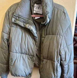 Zara Green Puffer Jacket thumbnail 1