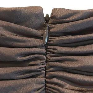 JS Boutique Cocktail‎ Dress Brown Beaded Shoulder Ruched Bodycon Womens Size 10 thumbnail 5