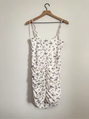 Princess Polly White Mini Slip Dress with Purple Floral Print Size 10 thumbnail 6