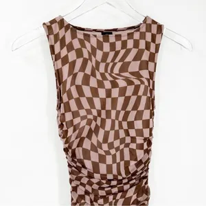 NEW Urban Outfitters Austin Wavy Checkerboard Bodycon Mini‎ Dress Women's XS Y2K thumbnail 5