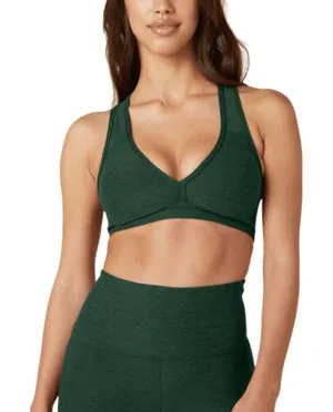 Beyond Yoga Spacedye Lift Your Spirits Bra in Forrest Green Heather Size Small thumbnail 1