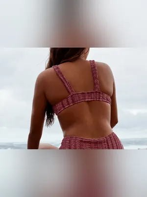NWT Free People Seea Brasilia Bikini Top - Ripa brown red motif - medium thumbnail 4