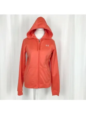 Under Armour Orange Full Zip Hoodie Athletic Sweatshirt‎ Jacket thumbnail 4