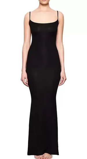 SKIMS Soft Lounge Long Slip Dress Black Size Large NWT Authentic thumbnail 1