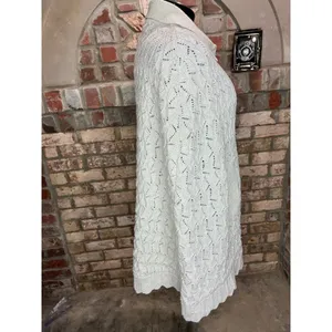 Sherry Gale crocheted sweater cape gray silver metallic 1950s thumbnail 7