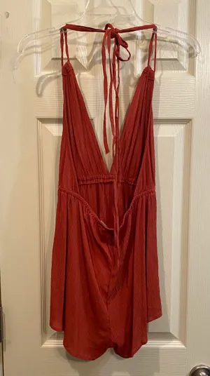 ASOS Linen Halter Neck Romper thumbnail 3