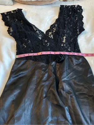 Victoria’s Secret gold label black floral lace bodice satin skirt rosette size M thumbnail 11