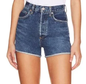 AGOLDE Dee Vintage High Rise Rolled Hem Short in Enamour thumbnail 1