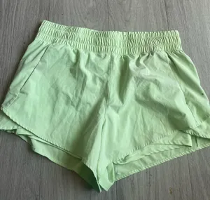 Women's Light Green Elastic Waist Athletic Shorts thumbnail 1