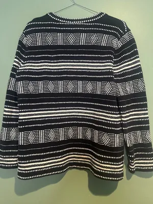 LOFT Outlet Cardigan Sweater Boho Textured Stripe Women's M Festival Cozy Fall thumbnail 5
