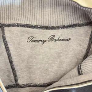445‎ | Tommy Bahama Blue 1/4 Zip Pullover Crop Boxy Sweatshirt Women's L/XL thumbnail 4