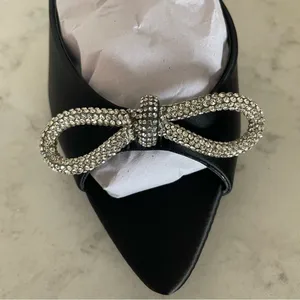 NIB Billini Leilah Bow Heel in Black‎ Satin Sz 7 thumbnail 8