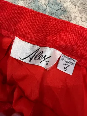 Vintage Alex Red Linen Pants High Waist Size 6 27” Inseam thumbnail 4