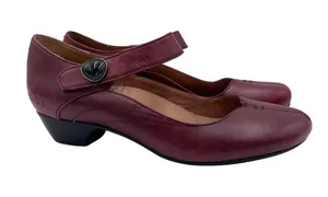 Taos Samba Mary Jane Shoes Women's Size 7 Deep Burgundy Red Low Heel Closed Toe thumbnail 1
