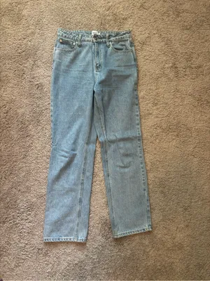 Princess Polly Alexanderson Straight Leg Jeans Light Wash Denim thumbnail 3
