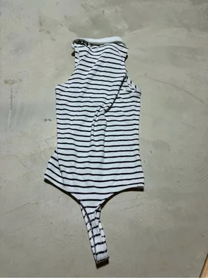 Abercrombie & Fitch Striped Polo-Style Bodysuit medium thumbnail 7