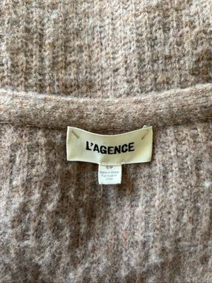 L’Agence Jamison Double-Breasted Cardigan Womens Size S Tan Cropped thumbnail 2