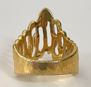Vintage Tiara Or Crown Shape Ring Gold Plated Size 7 thumbnail 6