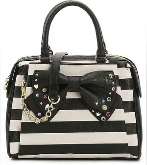 Whimsigoth Kitschy Glam Betsy Johnson Girly Grunge Awning Striped Y2K Crossbody thumbnail 1
