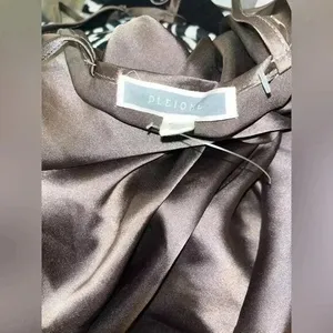 Pleione Elegant Brown Satin Halter Top Camisole Evening Party‎ Tank D14 thumbnail 2