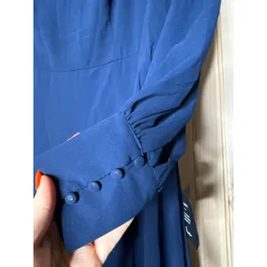 NWT Lulus Feel the Romance Navy Blue Off-the-Shoulder Maxi Dress Wedding Size XS thumbnail 4