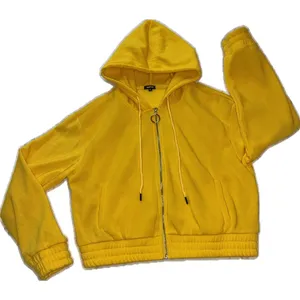 Yellow Rhinestone "Choose Happy" Pullover Hoodie Size XL thumbnail 1