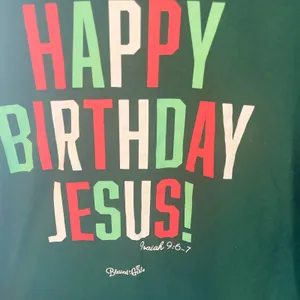 Blessed Girl Womens‎ Long Sleeve T Shirt Happy Birthday Jesus Green Size L thumbnail 2