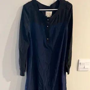 Kate Spade 100% Silk Colorblock Black Blue Popover Shift Career‎ Dress size 8 thumbnail 7