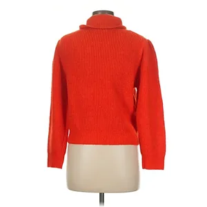 J. Crew NWT Red‎ Ribbed Alpaca Merino Wool Puff Shoulder Turtleneck Sweater M thumbnail 2