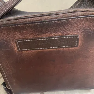 Vintage Fossil Messenger Bag, Crossbody Bag~ Dark Brown Leather STRAP HAS‎ wear thumbnail 16