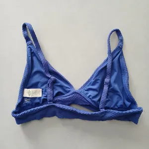 Blue Y2K Swim Resort Beach Vacation‎ Grunge Tropical Goth Bikini Top Large thumbnail 2