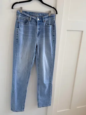 American Eagle Outfitters Women’s Mom Jeans Light Blue Straight Leg Jeans 4 Long thumbnail 3