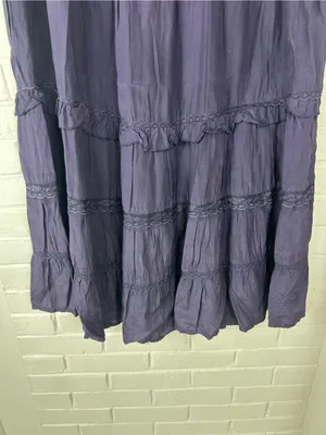 Vintage White Stag Purple Tiered Lace Midi/Maxi Skirt Size L thumbnail 5