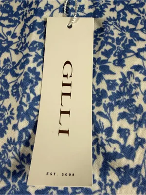 Gilli Boutique Brand Blue White Floral Sleeveless Fit Flare Dress 2XI NWT thumbnail 4