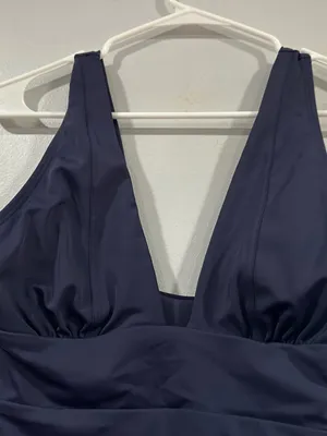 Andie The Mykonos One Piece Plunge Neck Swimsuit Navy Small S NWOT thumbnail 2