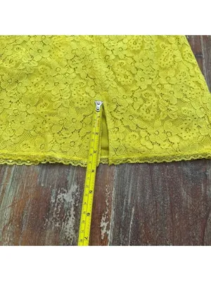 Urban Outfitters Layla Lace Mini Dress Yellow Floral Medium thumbnail 7