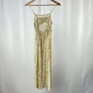 American‎ Eagle Floral Midi Side Slit Slip Dress in Soft Green Size Extra Small thumbnail 4