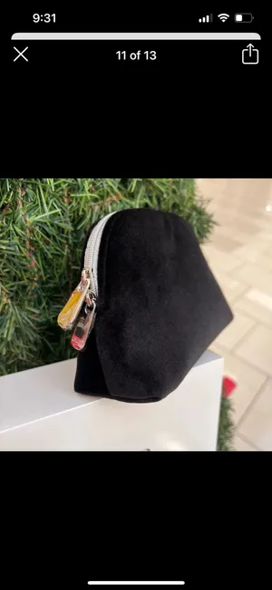 Christian Dior ⚡️ 2024 Black Velvety ‘DIOR’ Monogram Pouch Clutch Bag, NIB thumbnail 9