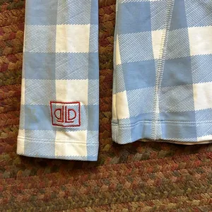 LIZZIE DRIVER BLUE GINGHAM PLAID HALF ZIP GOLF PULLOVER thumbnail 3