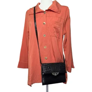 Brighton Black Leather Bag Crossbody‎ Pocketbook Crocodile Print Purse & Wallet thumbnail 3