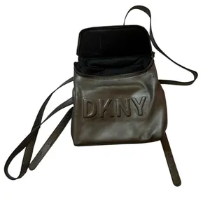 Vintage Gxn-metal Grey DKNY Tilly leather backpack with adjustable straps thumbnail 3
